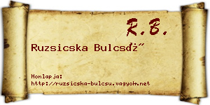 Ruzsicska Bulcsú névjegykártya